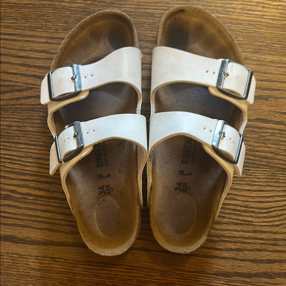 Birkenstock Kids Cream Double Strap Sandals